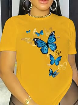 Women's Summer Print Oversized Loose Casual Round Neck Short Sleeved T-Shirt Top Fashion Streetwear Oversized O-Neck