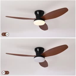 Ceiling Fan with Light 3 Colors, 6 Speeds, Timing, Ceiling Fan with Remote Control 3 Blades for Kitchen Bedroom Dining Room