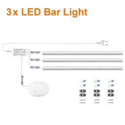 30/40/50CM LED Kitchen Cabinet Light 12V Aluminium Bar Lamp Tube With Penetrable Wood 25mm Touch Motion Sensor Dimmiable Switch