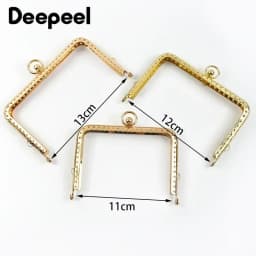 2/5Pcs Deepeel 11/12/13cm Embossed Metal Bag Handles Square Purse Frame Kiss Clasp wallet Brackets DIY Handmade Accessories