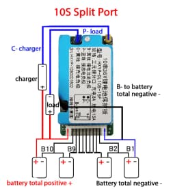 10S 36V 13S 48V 15A 20A Li-ion Lithium Ion Battery Protection Board Common Split Port BMS Temperature Sensor Heat Sink Separated