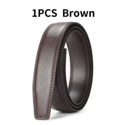 Men's Automatic Ratchet Belt Replacement Belt 3.5cm Genuine Leather Belt without Buckle for 4cm Automatic Buckle Combo Belt