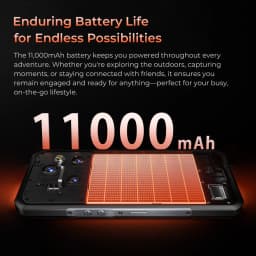 OUKITEL WP55 Pro Rugged Phone 11000mAh Battery 128dB Loudspeaker Android IP68 IP69K Waterproof 48GB RAM 512GB ROM Camping Light