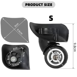 2Pcs Replacement Luggage Wheels for Suitcases Silent Repair Spinner Caster Rubber Wheels Trolley Parts Luggage Accessories