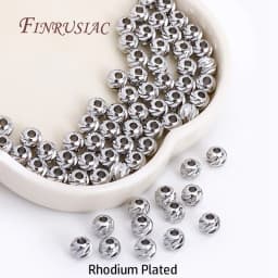 5 Sizes Round Spacer Beads 18K Gold Plated Brass Metal Beads Cut Pattern Separators Beads For DIY Handmade Jewelry Accessories