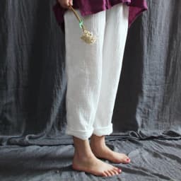 Women Spring Cotton linen Pants Plus size pencil Pants with PocketsTrousers Casual Pleated Vintage ropa coreana mujer
