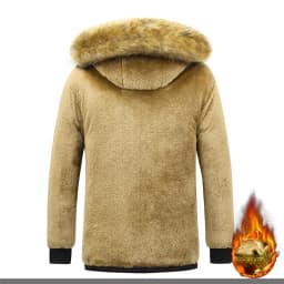 2024 New Men Winter Parka Fleece Lined Thick Warm Hooded Fur Collar Coat Male Size 5XL Plush Jacket Autumn Work Outwearing Black