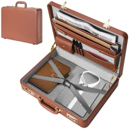 Briefcases for Men, Anti-Theft Dual Lock Briefcase with 16 Inch Laptop Compartment, Waterproof Faux Leather, Brief Cases Men wit