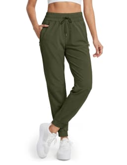 TACVASEN Women's Waterproof Quick Dry Hiking Pants Lightweight Stretch Joggers With Pockets Outdoor Travel Summer Athletic Pant