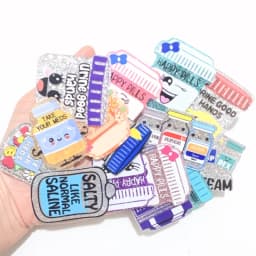 10PCS Mixed 54MM Glitter Acrylic Charms Heart Lung Dog Mom Nurse Fit DIY ID Card Badge Holder Jewelry Making