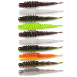 10PCS Soft Lures 6.5cm 7.5cm 8.5cm Thread TPE Worm Jig Hook Carp Fishing Crankbait Pesca Swimbait Gear Fishy Flavor Silicon Bait