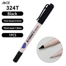 ACE 304 314 324T Dual Tip Quick Dry Oil Based Marker Pen for Lab Hospital Use Resistant to 75% Alcohol Professional Marking Tool