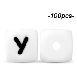 100Pcs 12mm Letter Silicone Beads for DIY Name Jewelry Making Bracelet Necklace Beaded Pen Accessories Keychain Beads Craft