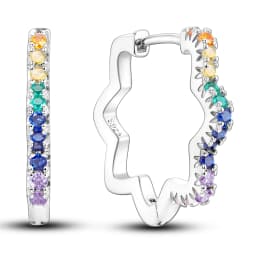 Orstarry S925 Sterling Silver Colorful Wavy Earrings Versatile Hoop Earrings For Women Jewelry Original Party Gifts