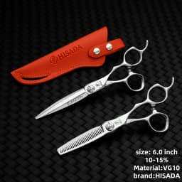 HISADA Hairdressing Scissors Black Suit 6.0 6.5 7.0 Advanced Black Coating Scissors, VG10 Steel Professional Hairdressing Scisso