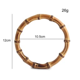 10/14/20PCS 8-25cm Natural Bamboo Bag Handles Handbag Round Ring Handle For Tote Purse Frames DIY Handmade Gift Box Accessories
