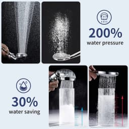 Mineral Balls 3 Modes High Pressure Shower Head with On/Off Switch Filter Water Saving Handheld Showerheads Bathroom Accessories