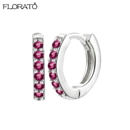 925 Silver Needle Crystal 9mm Small Hoop Earrings for Women Minimal Huggie Earrings Colorful Zircon Piercing Earrings Jewelry
