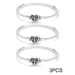 925 Sterling Silver Bracelets Bangles Original Love Heart Clasp Charms Beads Snake Chain Luxury DIY Jewelry For Women Gift
