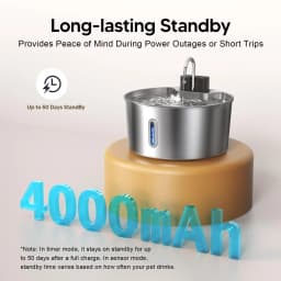 7L/1.8Gal Wireless Charging Sensor Cat Water Feeder Stainless Steel Cat Dog Water Fountain Silent Water Level Window No Plug