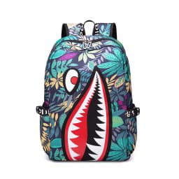 Children's Backpack Shark Personality Pattern Printed Large Capacity Lightweight Simple Backpack Cartoon