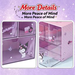 Official Themed Three Grid Drawer Storage Box Clear Multi Compartment Cute Desktop Organizer For Dorm Bedroom