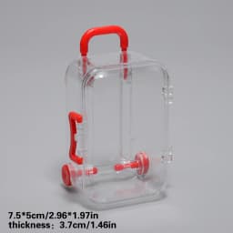 7x5cm Transparent Mini Suitcase Trolley Luggage Candy Packaging Box Handbag Model Earrings Necklace Ring Gift Display Box 1Pcs