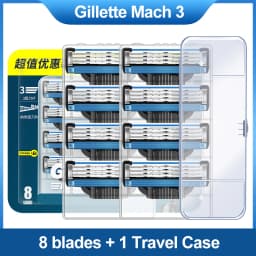 Gillette Mach 3 Shaver Head Razor Refills Cartridges with Lubstrips 3 Layers Blades Fast Smooth Cutting Men's Beard Face Care