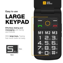 AGM M8 Flip 4G Rugged Phone Elderly Feature Cellphone SOS Quick Call Big Letters With English And Russian Keyboard