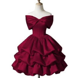 Butterfly Tie Solid Color One Shoulder Birthday Party Host Daily Cute Sweet Cake Fluffy Skirt Dress Formal Dress Customized