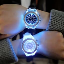 Luminous Electronic Watch For Students, Rhinestone Couple , New Year's Gift