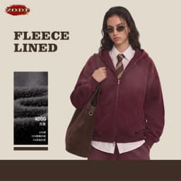 ZODF Retro Winter 400gsm Monkey Washed Fleece Zipper Hoodie Unisex Boxyfit Distressed High Street Hooded Jackets Outwears HY1330