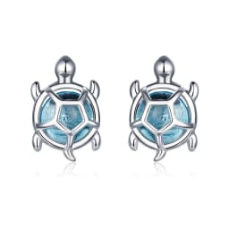WOSTU 925 Sterling Silver Starfish Stud Earrings Blue Cubic Zircon Earrings For Women Fashion Silver 925 Jewelry CTE136