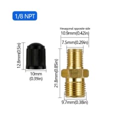 Brass Tire Valve Stems 1/8 NPT 1/4 NPT M8x1 High-Quality Air Valves for Car Motorcycle Bike Tires Caps Durable