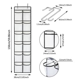12/24 Grid Over The Door Shoe Rack with Large Mesh Pockets Hanging Shoe Organizer for Closet Hanging Shoe Rack Holder Hanger
