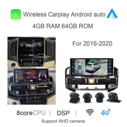 1920*720 360 Panoramic Carplay 8G+128G Android 13.0 Car DVD Player GPS Stereo Radio For Toyota Land Cruiser LC200 2008 - 2020