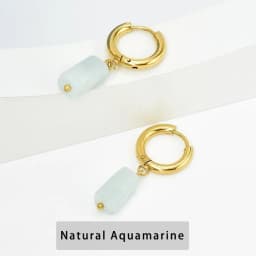 Natural Stone Amethyst Aquamarine Cylinder Shape Stainless Earring Women Reiki Healling Pendant Earring Fashion Jewelry Gifts