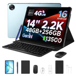 DOOGEE Tab E3 Max Tablet PC 14'' 2.2K Screen 48GB 256GB 13500mAh Large Battery Helio G100 16MP Gemini AI Android 16 Smart Pad