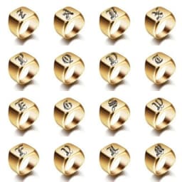 Customized Women Signet Ring Name Letter Pattern Logo Stainless Steel Rings Punk Candid Fashion Jewelry Male Wedding Accessories