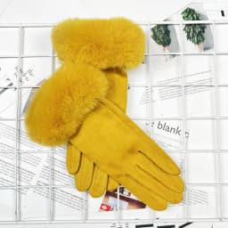 Winter Women Keep Warm Plus Velvet Touch Screen Thicken Plush Wrist Suede Gloves Solid Simple Elegant Soft Drive Cycling