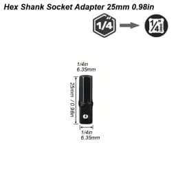 1/4 Hex Shank Square Converter Conversion to Socket Adapter for Impact Drill Wrench Drill Bit Conversion Joint Extension Rod