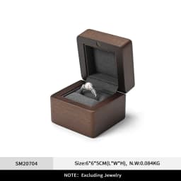 WoodTen Wood Ring Gift Box Jewelry Ring Storage Box for Engagement Wedding Anniversary Propose Jewelry Organizer Box for Women