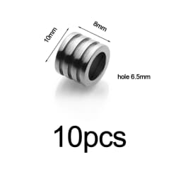 4-10pcs Stainless Steel Big Hole Beads Loose Spacer Beads For Diy Bracelets Jewelry Making Paracord Knife Lanyard Accessories