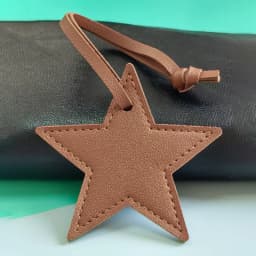8cm PU Leather Patch Five-Pointed Star Keychain Star Decoration For Embellishing Bag Clothing Lanyard