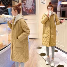 Winter Hooded Jacket Long Sleeve Quilted Super Hot Parka Mid-length Cotton Jacket Korean Fashion Coats Warm Snowsuit