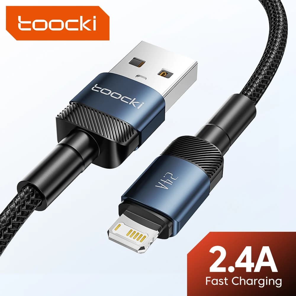 Toocki USB Cable for iPhone 14 13 12 Pro Max X XR 8 Plus iPad Fast Charging Charger Aluminum iP Cable iPhone Series Data Cord