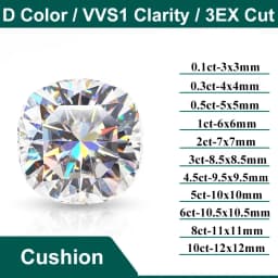 D Color Super White Moissanite Diamond Round / Oval / Pear / Radiant / Emerald / Heart / Princess / Cushion / Asscher / Triangle