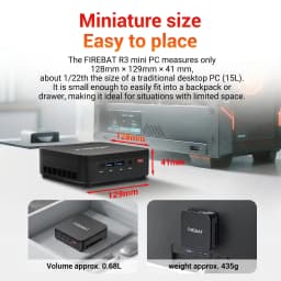 FIREBAT 2026 Mini PC R3 AMD Ryzen 3 4300U LPDDR4 8GB 16GB RAM 256GB 512GB SSD Windows11 Pro Wifi6 BT5.2 Support 4K 60Hz Desktop Computer