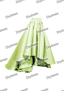 Women's High Low Elegant Prom Party Skirt A-Line Pleated Front Short Back Long Satin Skirt With Pockets For Evening Gown