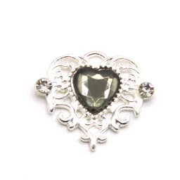10Pcs 21 * 25mm Peach Heart Rhinestone Alloy Flower Plate Ornaments Diy Wedding Dress Gift Box Hair Decoration Accessories